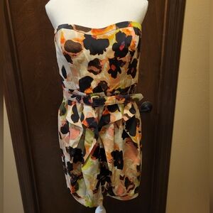 Jessica Simpson Floral Strapless Dress with Belt NWT